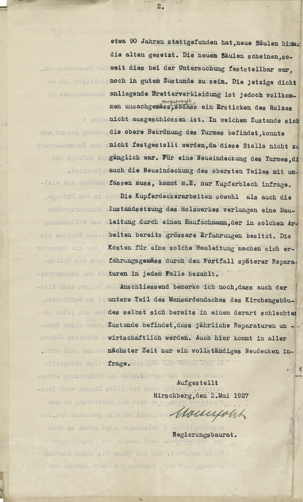 Gutachten Turm